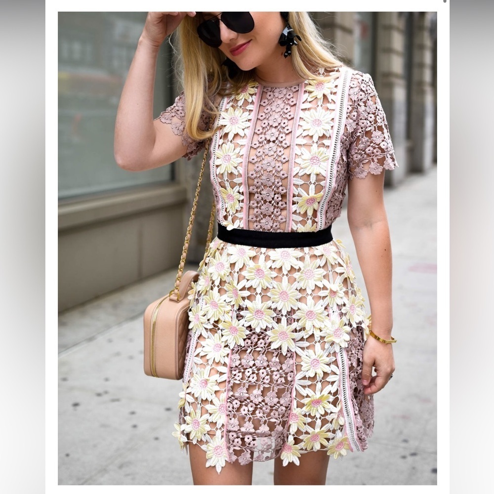 STUNNING 3D Floral Lace Peplum Dress